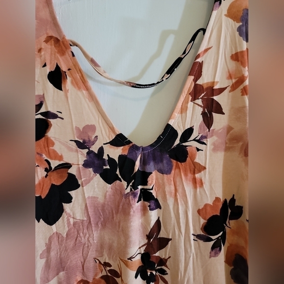 NWT Torrid Mini Super Soft Trapeze Dress 6 6X Floral Peach Pockets Stretch Knit - Picture 8 of 9